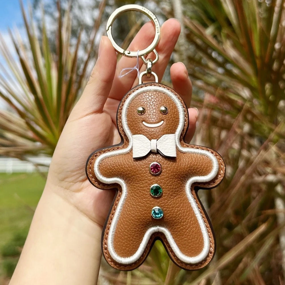Kate Spade Novelty Gingerbread Leather Key Fob Bag Charm K9269